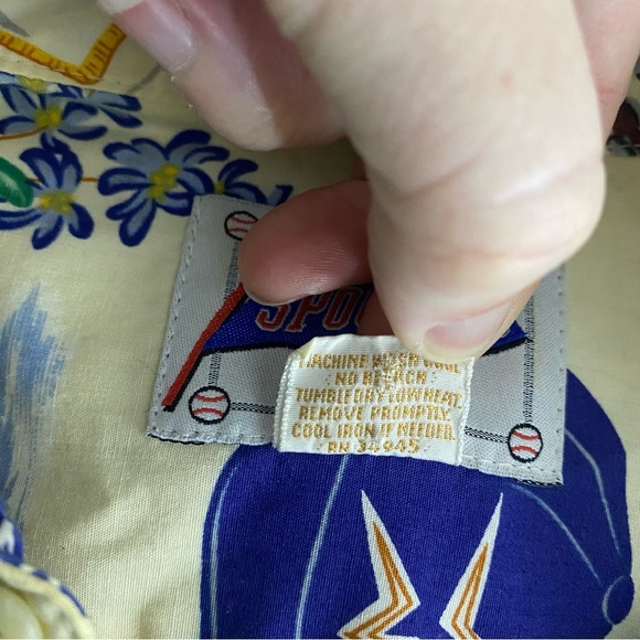 Vintage Reyn Spooner 1999 Houston Astros Short Sleeve Camp Shirt XL Cream Yellow - Picture 9 of 11